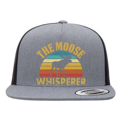 The Moose Whisperer Funny Moose Lover Camper Flat Bill Trucker Hat