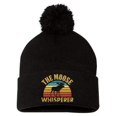 The Moose Whisperer Funny Moose Lover Camper Pom Pom 12in Knit Beanie