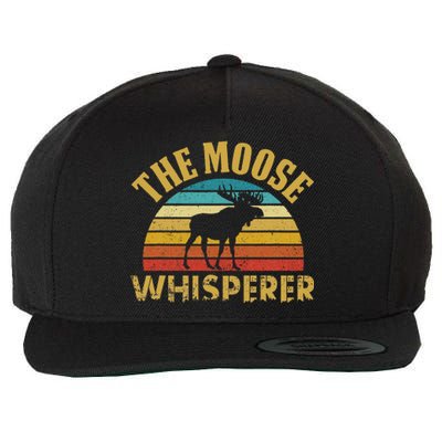 The Moose Whisperer Funny Moose Lover Camper Wool Snapback Cap