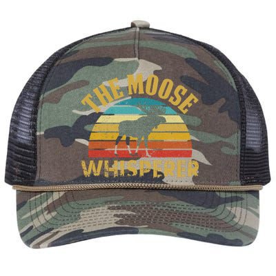 The Moose Whisperer Funny Moose Lover Camper Retro Rope Trucker Hat Cap