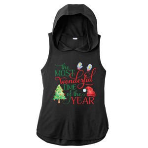 The Most Wonderful Time Of The Year Christmas Ladies PosiCharge Tri-Blend Wicking Draft Hoodie Tank