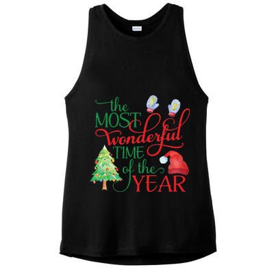 The Most Wonderful Time Of The Year Christmas Ladies PosiCharge Tri-Blend Wicking Tank