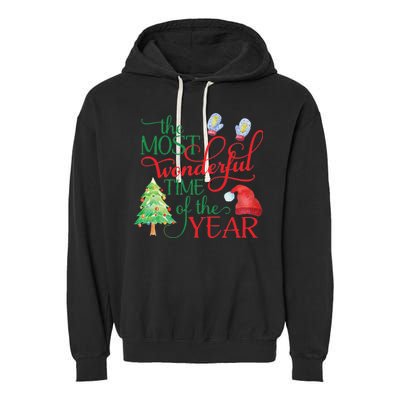 The Most Wonderful Time Of The Year Christmas Garment-Dyed Fleece Hoodie