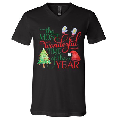 The Most Wonderful Time Of The Year Christmas V-Neck T-Shirt
