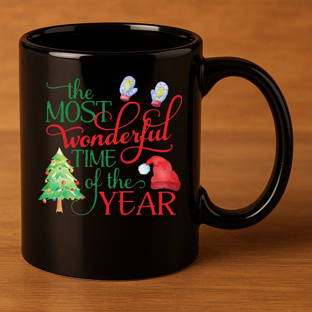 The Most Wonderful Time Of The Year Christmas 11oz C Handle Ceramic Mug
