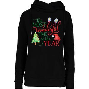 The Most Wonderful Time Of The Year Christmas Womens Funnel Neck Pullover Hood