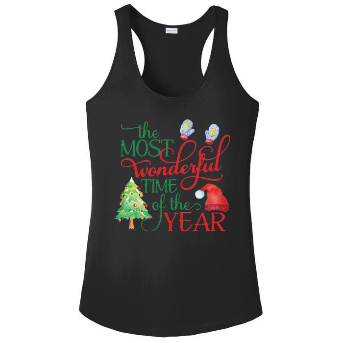 The Most Wonderful Time Of The Year Christmas Ladies PosiCharge Competitor Racerback Tank