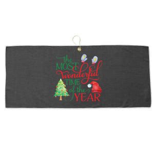 The Most Wonderful Time Of The Year Christmas Large Microfiber Waffle Golf Towel