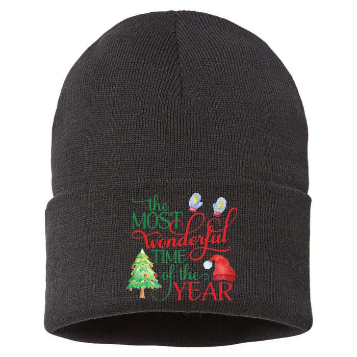 The Most Wonderful Time Of The Year Christmas Sustainable Knit Beanie