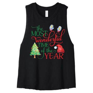 The Most Wonderful Time Of The Year Christmas Women's Racerback Cropped Tank