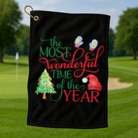 The Most Wonderful Time Of The Year Christmas Golf Towel