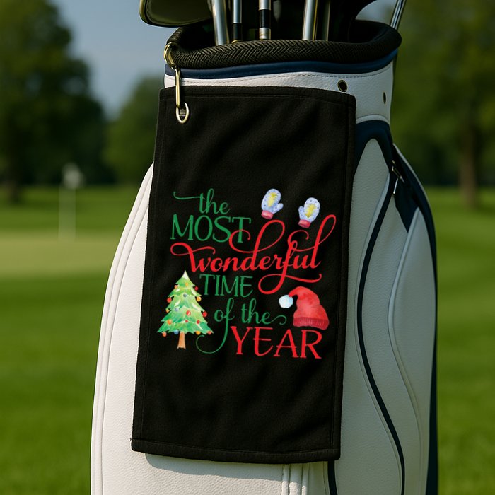 The Most Wonderful Time Of The Year Christmas Golf Towel