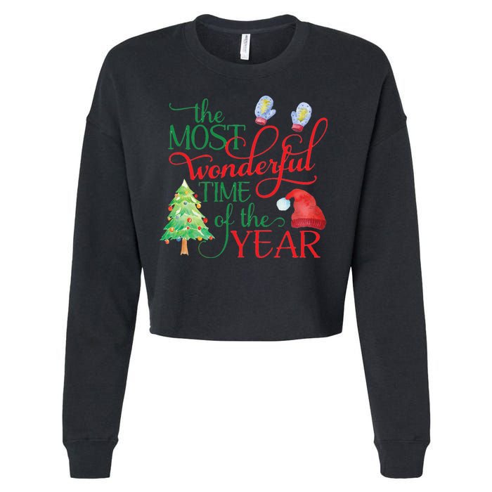 The Most Wonderful Time Of The Year Christmas Cropped Pullover Crew
