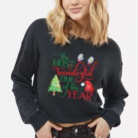 The Most Wonderful Time Of The Year Christmas Cropped Pullover Crew
