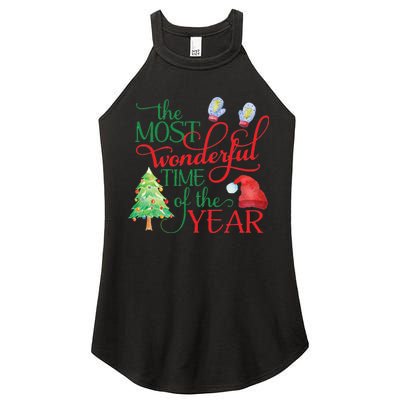 The Most Wonderful Time Of The Year Christmas Women's Perfect Tri Rocker Tank