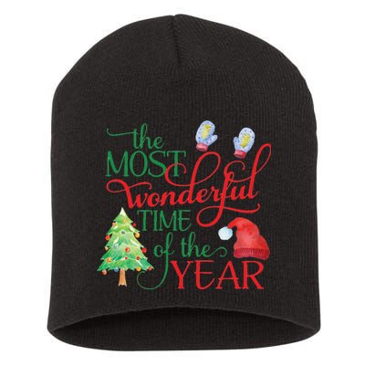 The Most Wonderful Time Of The Year Christmas Short Acrylic Beanie