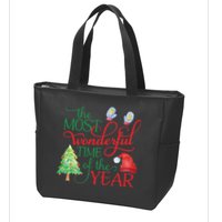 The Most Wonderful Time Of The Year Christmas Zip Tote Bag