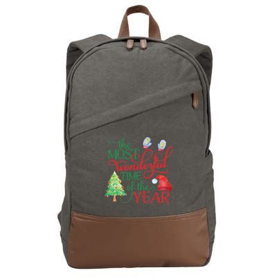 The Most Wonderful Time Of The Year Christmas Cotton Canvas Backpack