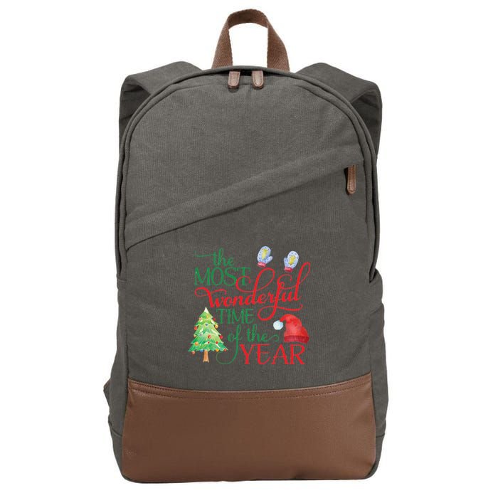 The Most Wonderful Time Of The Year Christmas Cotton Canvas Backpack