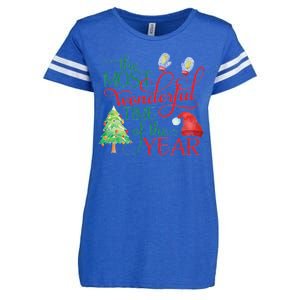 The Most Wonderful Time Of The Year Christmas Enza Ladies Jersey Football T-Shirt