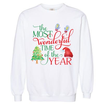 The Most Wonderful Time Of The Year Christmas Garment-Dyed Sweatshirt