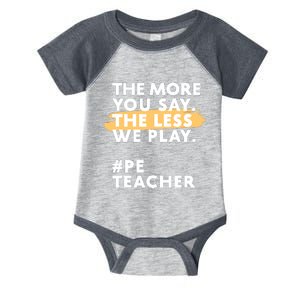 The More You Say The Less We Play Pe Teacher Infant Baby Jersey Bodysuit