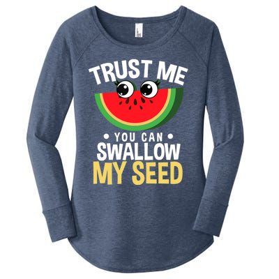 Trust Me You Can Swallow My Seed Fruit Watermelon Melon Women's Perfect Tri Tunic Long Sleeve Shirt