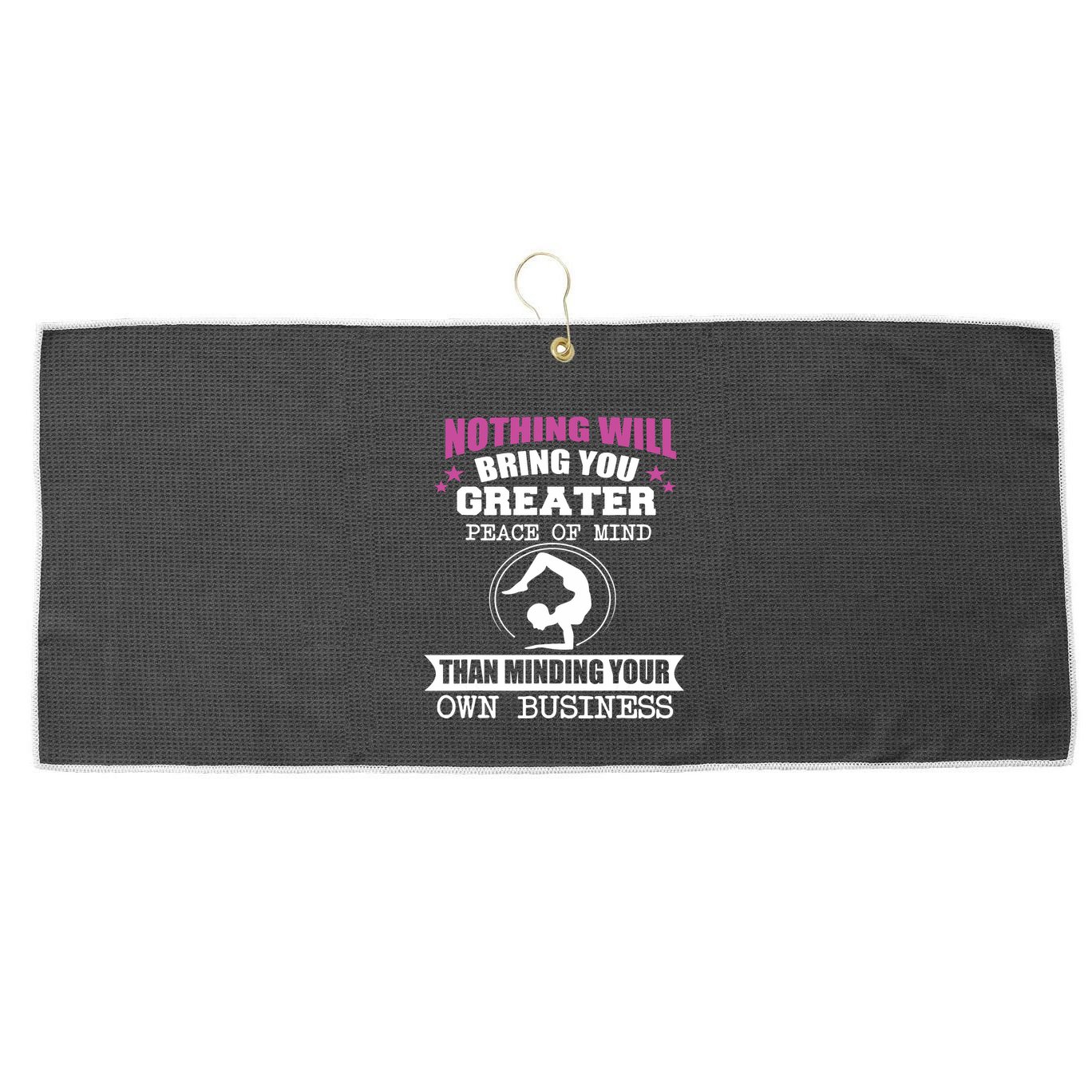 Than Minding Your Own Business Teess Large Microfiber Waffle Golf Towel