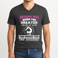 Than Minding Your Own Business Teess V-Neck T-Shirt