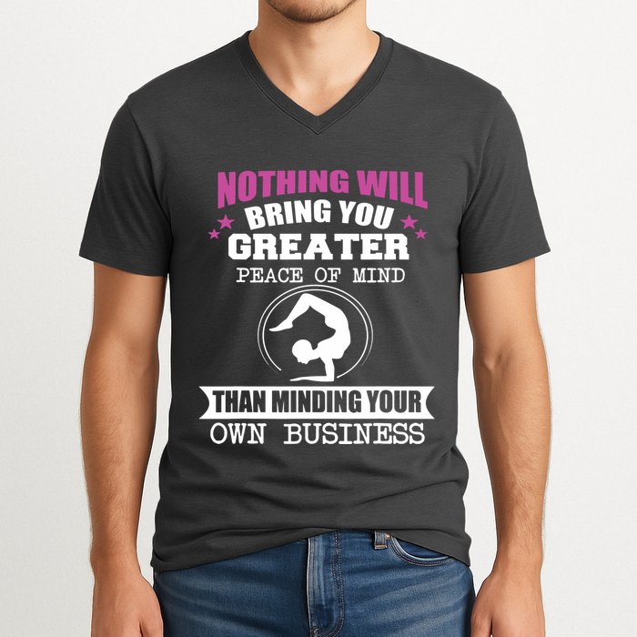 Than Minding Your Own Business Teess V-Neck T-Shirt