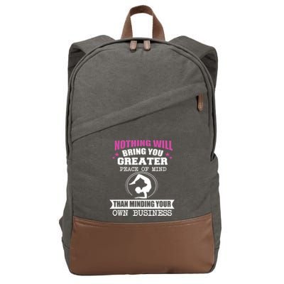 Than Minding Your Own Business Teess Cotton Canvas Backpack