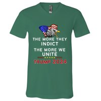 The More You Indict The More We Unite MAGA Trump Indictment V-Neck T-Shirt