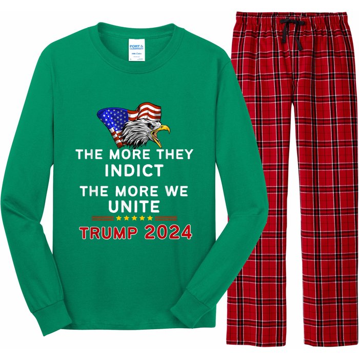 The More You Indict The More We Unite MAGA Trump Indictment Long Sleeve Pajama Set