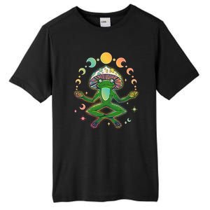 Trippy Meditating Yoga Mushroom Frog Toad Tall Fusion ChromaSoft Performance T-Shirt