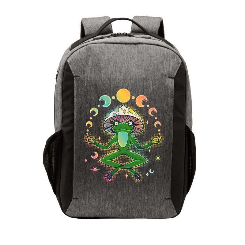 Trippy Meditating Yoga Mushroom Frog Toad Vector Backpack