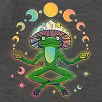 Trippy Meditating Yoga Mushroom Frog Toad Vector Backpack