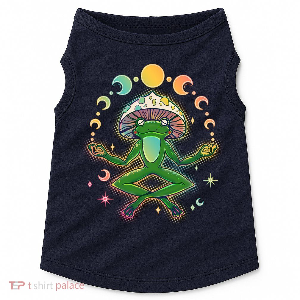 Trippy Meditating Yoga Mushroom Frog Toad Doggie Tank