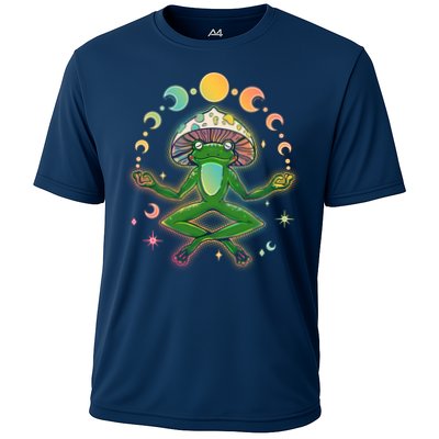 Trippy Meditating Yoga Mushroom Frog Toad Performance Shirt