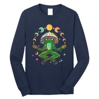 Trippy Meditating Yoga Mushroom Frog Toad Long Sleeve Shirt