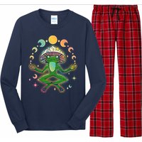 Trippy Meditating Yoga Mushroom Frog Toad Long Sleeve Pajama Set