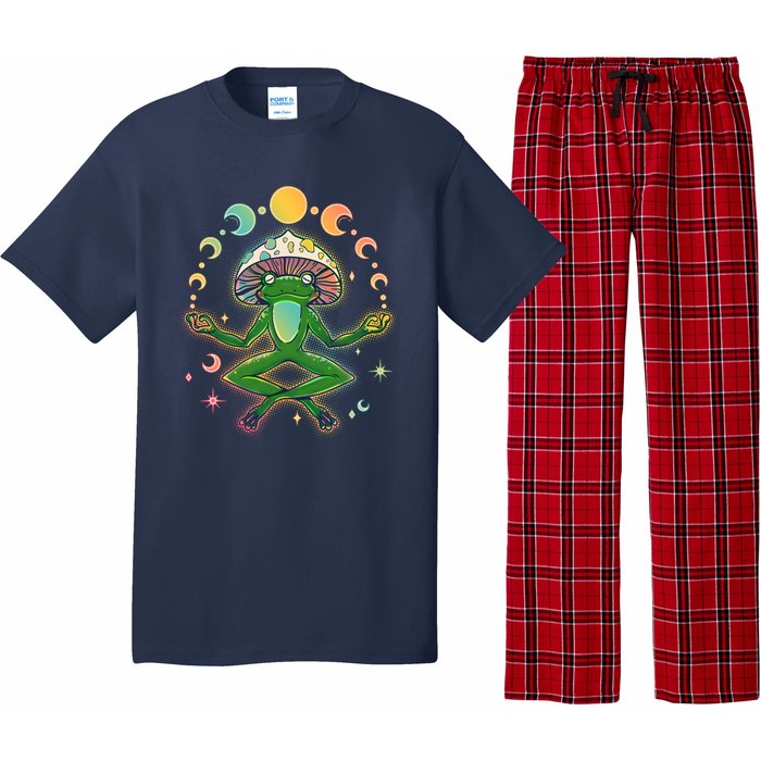 Trippy Meditating Yoga Mushroom Frog Toad Pajama Set