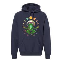 Trippy Meditating Yoga Mushroom Frog Toad Premium Hoodie