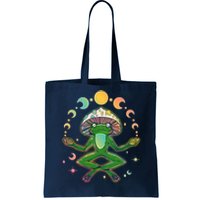 Trippy Meditating Yoga Mushroom Frog Toad Tote Bag