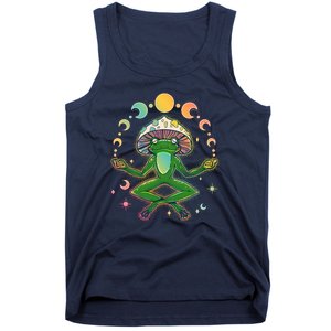 Trippy Meditating Yoga Mushroom Frog Toad Tank Top