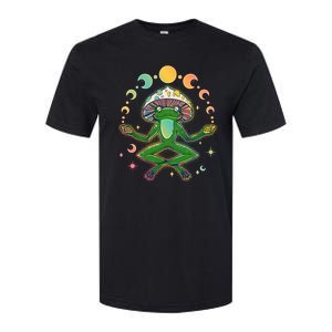 Trippy Meditating Yoga Mushroom Frog Toad Softstyle CVC T-Shirt