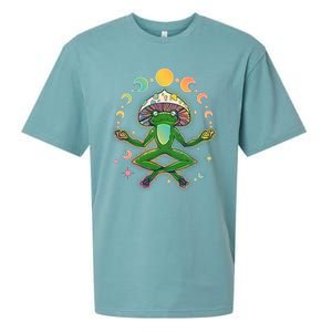 Trippy Meditating Yoga Mushroom Frog Toad Sueded Cloud Jersey T-Shirt