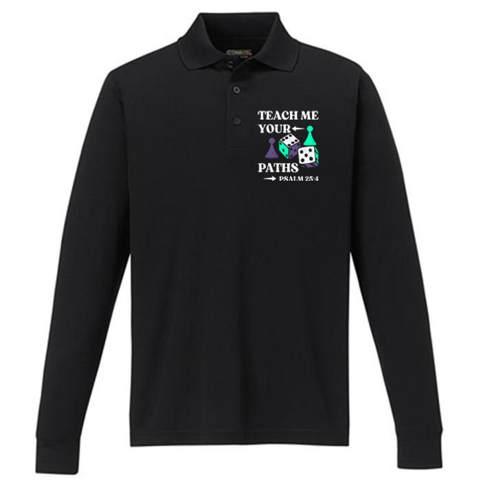 Teach me your paths VBS Vacation Performance Long Sleeve Polo