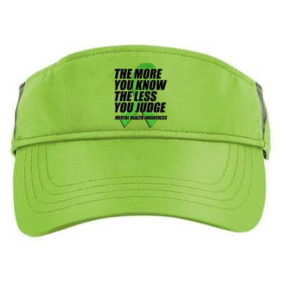 The More You Know The Less You Judge Mental Health Awareness Adult Drive Performance Visor