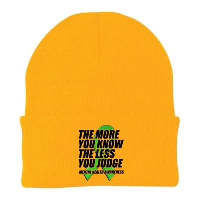 The More You Know The Less You Judge Mental Health Awareness Knit Cap Winter Beanie