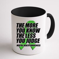 The More You Know The Less You Judge Mental Health Awareness Mug